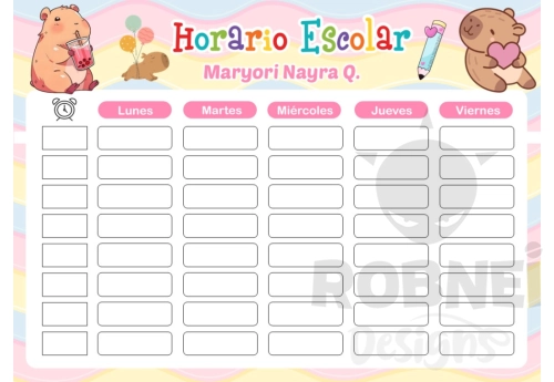 Capibara girl Horario Escolar
